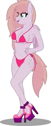 Size: 438x1067 | Tagged: suggestive, artist:thunderboltx33, ponerpics import, oc, unofficial characters only, anthro, bikini, breasts, clothes, female, high heels, image, png, shoes, swimsuit