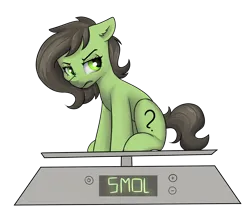 Size: 2870x2575 | Tagged: safe, artist:dumbwoofer, derpibooru import, oc, oc:anonfilly, earth pony, pony, angry, annoyed, ear fluff, female, filly, foal, image, meme, png, scale, scowl, simple background, sitting, smol, solo, transparent background