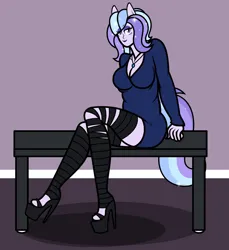 Size: 1064x1161 | Tagged: safe, artist:thunderboltx33, ponerpics import, oc, unofficial characters only, anthro, breasts, cleavage, clothes, high heels, image, png, shoes