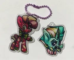 Size: 1600x1299 | Tagged: safe, artist:kingdom, derpibooru import, oc, unofficial characters only, pony, unicorn, duo, horn, image, jpeg, keychain, male, stallion, unicorn oc