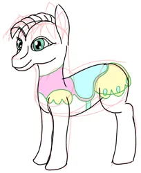 Size: 1100x1347 | Tagged: safe, artist:ramdom_player201, derpibooru import, oc, unofficial characters only, pony, clothes, dress, image, jpeg, rough draft, simple background, sketch, white background