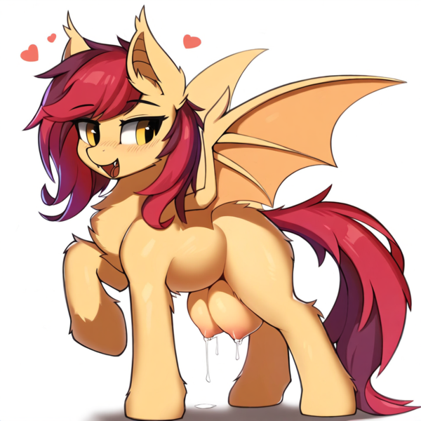 Size: 1024x1024 | Tagged: questionable, ai content, derpibooru import, machine learning generated, novelai, stable diffusion, oc, unofficial characters only, bat pony, pony, bat pony oc, bat wings, breast milk, crotchboobs, ear tufts, image, lactation, milk, nudity, png, prompter:flitter4935, wings