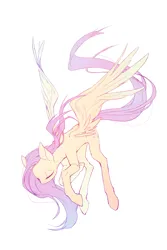 Size: 1800x2700 | Tagged: safe, artist:akitaiko, derpibooru import, fluttershy, pegasus, pony, eyes closed, female, image, mare, png, simple background, solo, spread wings, white background, wings