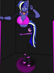 Size: 1984x2682 | Tagged: suggestive, artist:thunderboltx33, ponerpics import, oc, oc:woona sparkle, unofficial characters only, anthro, bra, breasts, clothes, crop top bra, female, high heels, image, looking at you, png, shoes, underwear