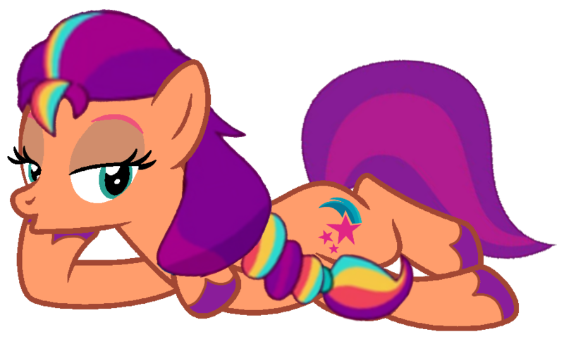 Size: 912x549 | Tagged: safe, artist:noi kincade, derpibooru import, sunny starscout, earth pony, g5, female, g4, image, mane stripe sunny, png, seductive pose, simple background, solo, stupid sexy sunny starscout, sultry pose, transparent background