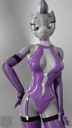 Size: 720x1280 | Tagged: suggestive, artist:kurotheneko, ponerpics import, oc, unofficial characters only, anthro, 3d, bikini, breasts, clothes, female, fingerless gloves, gloves, image, jpeg, latex, latex gloves, latex socks, socks, swimsuit