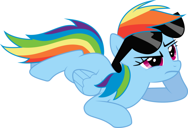Size: 1024x697 | Tagged: safe, artist:okaminekowiesel, derpibooru import, rainbow dash, pegasus, pony, lesson zero, season 2, .svg available, female, g4, image, mare, missing cutie mark, png, simple background, sunglasses, transparent background, vector