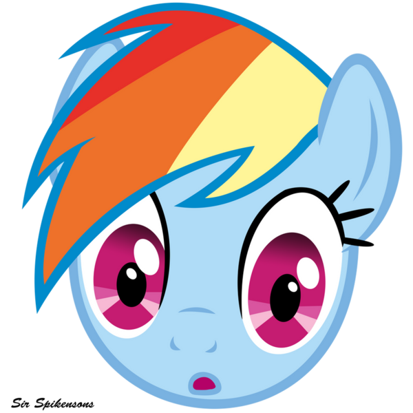 Size: 900x900 | Tagged: safe, artist:sirspikensons, derpibooru import, rainbow dash, pegasus, pony, :o, bust, g4, image, open mouth, png, simple background, transparent background, vector