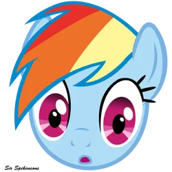 Size: 900x900 | Tagged: safe, artist:sirspikensons, derpibooru import, rainbow dash, pegasus, pony, :o, bust, g4, image, open mouth, png, simple background, transparent background, vector