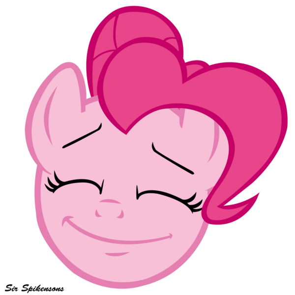 Size: 900x900 | Tagged: safe, artist:sirspikensons, derpibooru import, pinkie pie, earth pony, pony, mmmystery on the friendship express, bust, eyes closed, female, g4, image, mare, png, simple background, solo, transparent background, vector