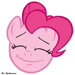 Size: 900x900 | Tagged: safe, artist:sirspikensons, derpibooru import, pinkie pie, earth pony, pony, mmmystery on the friendship express, bust, eyes closed, female, g4, image, mare, png, simple background, solo, transparent background, vector