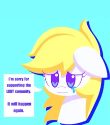 Size: 2048x2320 | Tagged: safe, artist:aryannespetfemboy, ponerpics import, oc, oc:aryanne, unofficial characters only, aria property cinematic universe, head only, holy shit its this faggot again, image, lineless, low effort, nazi, png, politics, pride, speech bubble