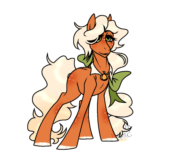 Size: 954x838 | Tagged: safe, artist:lordlyric, derpibooru import, oc, oc:pumpkin glade, unofficial characters only, earth pony, pony, blonde, country, cowgirl, female, food, image, mare, orange, png, solo, solo female