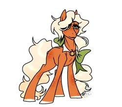 Size: 954x838 | Tagged: safe, artist:lordlyric, derpibooru import, oc, oc:pumpkin glade, unofficial characters only, earth pony, pony, blonde, country, cowgirl, female, food, image, mare, orange, png, solo, solo female