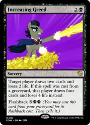 Size: 375x523 | Tagged: safe, derpibooru import, edit, filthy rich, earth pony, do princesses dream of magic sheep, bits, ccg, g4, image, magic the gathering, necktie, png, trading card, trading card edit, trading card game