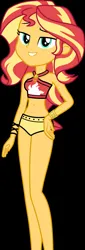 Size: 1280x3747 | Tagged: safe, derpibooru import, sunset shimmer, equestria girls, equestria girls series, beach, belly button, image, png, sunset shimmer's beach shorts swimsuit