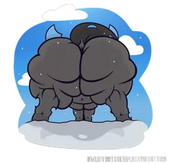 Size: 4200x4000 | Tagged: suggestive, artist:owloffortune, derpibooru import, oc, changeling, pony, belly, butt, changeling oc, commission, fat, image, large butt, obese, plot, png, snow, ych result