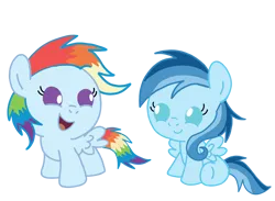 Size: 3466x2541 | Tagged: safe, derpibooru import, oc, oc:ragtag, oc:shooting star, pegasus, pony, baby, baby pony, female, filly, foal, image, offspring, parent:rainbow dash, parent:soarin', parents:soarindash, png, simple background, transparent background