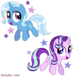 Size: 827x850 | Tagged: safe, artist:lullapiies, derpibooru import, starlight glimmer, trixie, unicorn, female, g4, horn, image, lesbian, png, shipping, simple background, startrix, transparent background