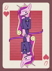 Size: 1000x1360 | Tagged: suggestive, artist:seltiox, derpibooru import, princess cadance, alicorn, anthro, pony, bdsm, belts, bit gag, bodysuit, bondage, bound, bound and gagged, bound wings, breasts, captured, card, card game, caught, clothes, damsel in distress, digital art, encasement, female, fetish, g4, gag, helpless, horn, horn ring, image, jewelry, kidnapped, latex, latex suit, magic suppression, mare, mummyjacket, peril, png, restrained, ring, rubber, shiny, skintight, solo, solo female, straitjacket, straps, tied, tied up, wing sleeves, wings, wrapped up
