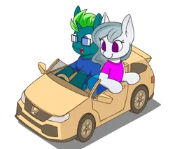 Size: 1968x1668 | Tagged: safe, artist:zeroonesunray, derpibooru import, oc, pony, unicorn, car, commission, couple, horn, image, png, ych result