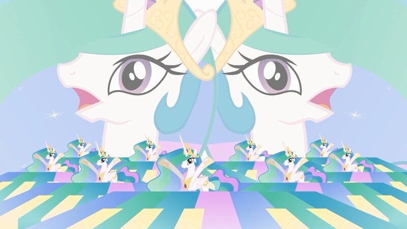 Size: 1280x720 | Tagged: safe, artist:viva reverie, derpibooru import, princess celestia, alicorn, pony, 2014, brony history, celestellation, female, g4, image, images you can hear, immatoonlink, it came from youtube, jpeg, link in description, majestic as fuck, mare, multeity, nostalgia, princess celestia being deep, show accurate, singing, wat, youtube link, youtube thumbnail