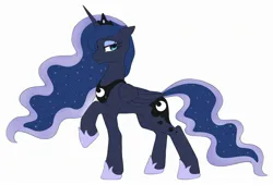 Size: 2241x1526 | Tagged: safe, alternate version, artist:ghoasthead, derpibooru import, princess luna, alicorn, pony, concave belly, female, g4, hoof shoes, image, jewelry, jpeg, mare, peytral, regalia, simple background, solo, white background