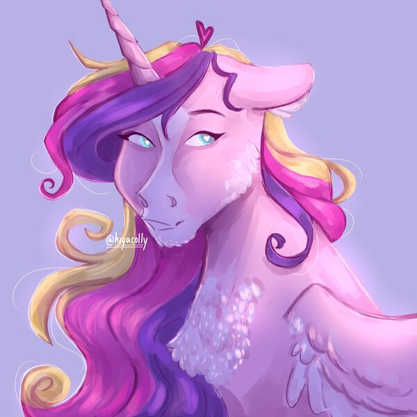 Size: 2048x2048 | Tagged: safe, artist:hiyacolly, derpibooru import, princess cadance, alicorn, pony, blue background, cheek fluff, chest fluff, ear fluff, female, g4, heart, heart eyes, image, jpeg, mare, simple background, solo, wingding eyes