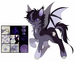 Size: 1808x1473 | Tagged: safe, artist:tiggs2_0, derpibooru import, oc, unofficial characters only, bat, bat pony, pony, chest fluff, ear fluff, ear tufts, fangs, flower, full moon, image, jpeg, male, moodboard, moon, photo, simple background, stallion, white background