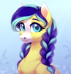 Size: 1746x1829 | Tagged: safe, artist:sparkling_light, derpibooru import, oc, unofficial characters only, earth pony, pony, braid, chest fluff, ear piercing, earring, image, jewelry, jpeg, piercing, solo