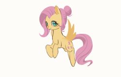 Size: 480x305 | Tagged: safe, artist:kanfengjingdeyumi, derpibooru import, fluttershy, pegasus, pony, animated, flapping wings, flying, gif, image, looking at you, simple background, smiling, smiling at you, solo, white background, wings