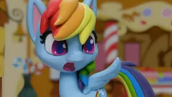 Size: 1920x1080 | Tagged: safe, derpibooru import, edit, edited screencap, screencap, rainbow dash, pegasus, pony, my little pony: pony life, my little pony: stop motion short, cute, g4, image, png, shocked, solo, sugarcube corner