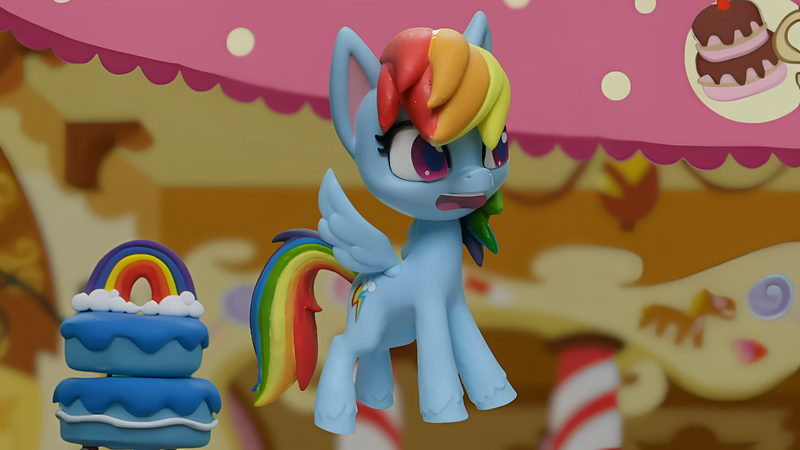 Size: 1920x1080 | Tagged: safe, derpibooru import, edit, edited screencap, screencap, rainbow dash, pegasus, pony, my little pony: pony life, my little pony: stop motion short, cute, g4, image, png, shocked, solo, sugarcube corner