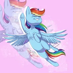 Size: 1500x1500 | Tagged: safe, artist:lunciakkk, derpibooru import, rainbow dash, pegasus, concave belly, doodle, g4, image, pink background, png, simple background, solo, zoom layer