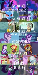 Size: 736x1432 | Tagged: safe, derpibooru import, edit, edited screencap, screencap, apple bloom, diamond tiara, discord, fluttershy, princess luna, sci-twi, scootaloo, silver spoon, starlight glimmer, sunset shimmer, sweetie belle, twilight sparkle, alicorn, draconequus, earth pony, pegasus, pony, unicorn, call of the cutie, equestria girls, equestria girls series, friendship is magic, luna eclipsed, magic duel, season 1, season 2, season 3, season 5, season 6, the cutie re-mark, the return of harmony, to where and back again, cutie mark crusaders, discovery family, discovery family logo, female, filly, foal, g4, horn, hub logo, image, jpeg, logo, mare, midnight sparkle, my little pony equestria girls: friendship games, my little pony equestria girls: rainbow rocks, s5 starlight, the hub