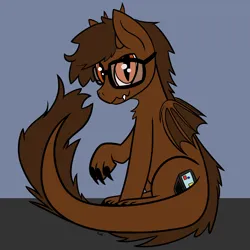 Size: 2000x2000 | Tagged: safe, artist:firnenfire, derpibooru import, oc, oc:tinker(polaris), unofficial characters only, dracony, dragon, hybrid, brown mane, glasses, image, png, simple background, solo