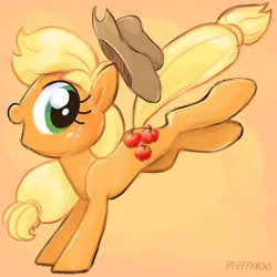 Size: 2048x2048 | Tagged: safe, artist:pfeffaroo, derpibooru import, applejack, earth pony, pony, applejack's hat, cowboy hat, g4, hat, image, png, smiling, solo