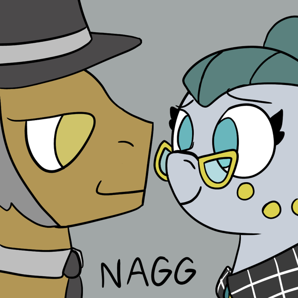 Size: 1024x1024 | Tagged: safe, artist:naggfruit, derpibooru import, cloudy quartz, igneous rock pie, adoraquartz, couple, cute, female, g4, husband and wife, image, looking at each other, looking at someone, male, png, ship:quartzrock, shipping, simple background, smiling, straight, when he smiles