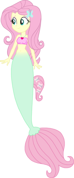 Size: 905x2152 | Tagged: safe, artist:invisibleink, artist:tylerajohnson352, derpibooru import, fluttershy, mermaid, equestria girls, fish tail, g4, image, mermaid tail, mermaidized, png, species swap, tail