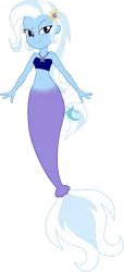 Size: 929x2038 | Tagged: safe, artist:invisibleink, artist:tylerajohnson352, derpibooru import, trixie, mermaid, equestria girls, fish tail, g4, image, mermaid tail, mermaidized, png, species swap, tail