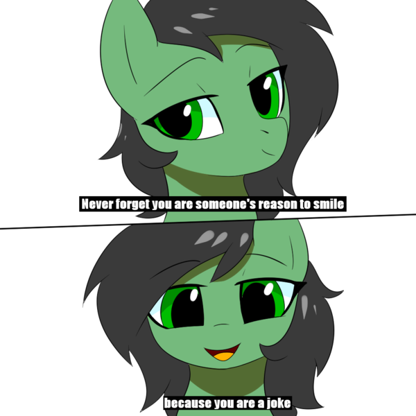 Size: 1024x1024 | Tagged: artist needed, safe, derpibooru import, oc, oc:anonfilly, earth pony, pony, female, filly, image, insult, joke, looking at you, png, smug, solo