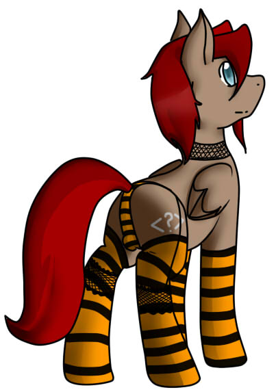 Size: 403x573 | Tagged: safe, derpibooru import, oc, oc:codeblock, pegasus, clothes, image, jpeg, male, panties, pegasus oc, rear view, socks, solo, solo male, stockings, thigh highs, underwear, wings
