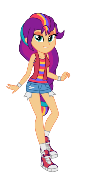 Size: 708x1484 | Tagged: safe, artist:robertsonskywa1, derpibooru import, sunny starscout, equestria girls, g5, bracelet, clothes, equestria girls-ified, female, g4, g5 to equestria girls, g5 to g4, generation leap, image, jewelry, new outfit, photo, png, shirt, shorts, sleeveless, solo, undershirt