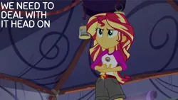 Size: 2000x1125 | Tagged: safe, derpibooru import, edit, edited screencap, editor:quoterific, screencap, sunset shimmer, equestria girls, g4, image, my little pony equestria girls: legend of everfree, png, solo