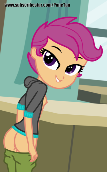 Size: 2500x4000 | Tagged: questionable, artist:cloppy hooves, banned from derpibooru, equestria girls, almost nude, butt, clothes, female, hoodie, image, lolicon, looking at you, nipples, nudity, pants, pants down, png, presenting, show accurate, show accurate porn, underage