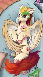 Size: 2787x4954 | Tagged: safe, artist:arisu-kun, derpibooru import, derpy hooves, fluttershy, gummy, rarity, oc, pegasus, pony, unicorn, bed, breasts, colored wings, comic book, concave belly, delicious flat chest, digital art, female, flattershy, g4, hooves, horn, image, male, mare, multicolored hair, partially open wings, png, slender, solo, thin, two toned wings, wings
