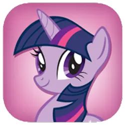 Size: 315x315 | Tagged: safe, derpibooru import, official, twilight sparkle, pony, unicorn, app icon, female, g4, horn, image, looking at you, mare, my little pony: twilight sparkle teacher for a day, png, ruckus media group, smiling, solo, unicorn twilight