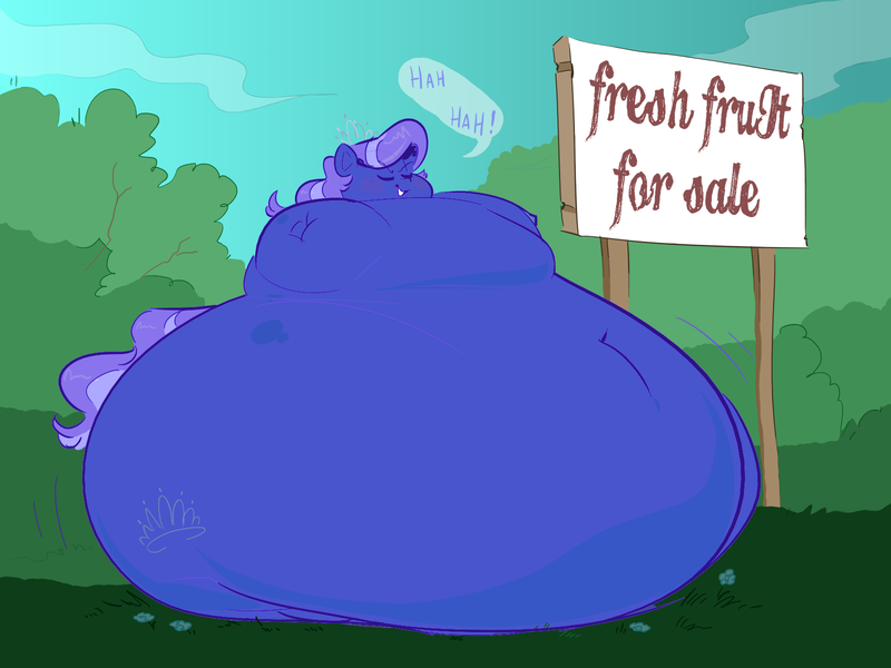 Size: 1600x1200 | Tagged: suggestive, artist:polofastter, artist:secretgoombaman12345, derpibooru import, diamond tiara, earth pony, pony, unicorn, belly, big belly, blueberry inflation, chubby diamond, fat, g4, horn, huge belly, image, inflation, obese, png