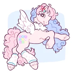 Size: 1546x1593 | Tagged: oc name needed, safe, artist:cocopudu, derpibooru import, oc, unofficial characters only, pegasus, pony, g2, bow, clothes, colored wings, commission, curly mane, curly tail, eyelashes, flying, g2 oc, hair accessory, hair bow, image, jpeg, leg warmers, looking back, neck fluff, open mouth, open smile, passepartout, pink coat, pink tail, profile, rearing, simple background, smiling, spread wings, starry eyes, tail, two toned mane, unshorn fetlocks, white background, wing fluff, wingding eyes, wings