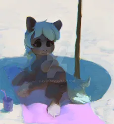 Size: 1600x1738 | Tagged: safe, artist:rvsd, derpibooru import, oc, unofficial characters only, earth pony, pony, beach, beach umbrella, butt, drink, image, jpeg, lying down, plot, prone, solo, straw, towel, umbrella